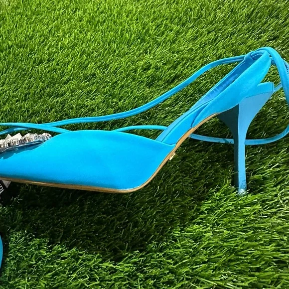 Zara | Rhinestone Lace-Up Heels - Picture 2 of 5